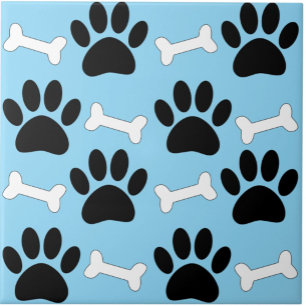 Azulejo De Cerâmica Patas E Ossos Padrão Sem Costura Azul Personalizad