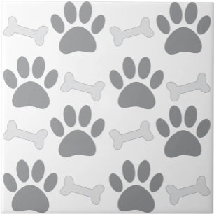 Azulejo De Cerâmica Patas E Ossos Padrão Sem Costura Branco Cinza Pers