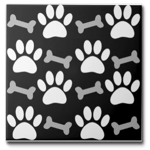 Azulejo De Cerâmica Patas E Ossos Sem Costura Preto Branco Cinza Perso