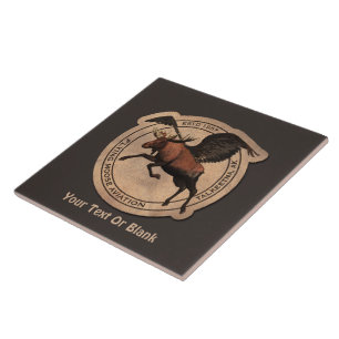 Azulejo De Cerâmica Patch da Aviação de Moose Voadora