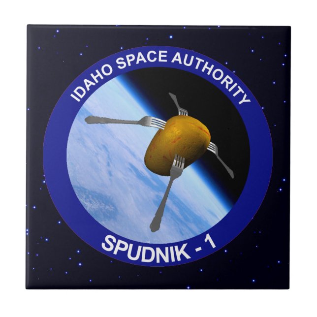 Azulejo De Cerâmica Patch da Missão de Satélite Idaho Spudnik (Frente)