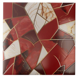 Azulejo De Cerâmica Patches de Abstrato de mármore Dourado vermelho