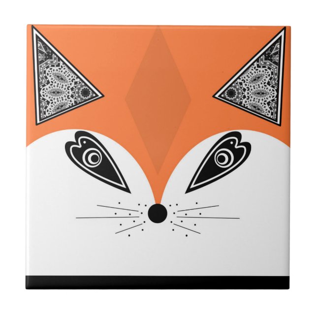Azulejo De Cerâmica Patchwork Fox, apique Fox, Fox (Frente)
