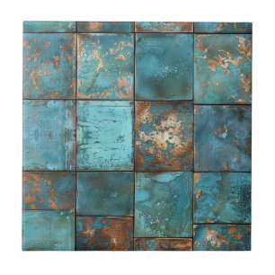 Azulejo De Cerâmica Pátina de Cobre Desgastado