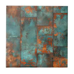 Azulejo De Cerâmica Pátina de Cobre Desgastado