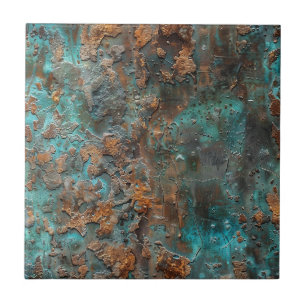 Azulejo De Cerâmica Pátina de Cobre Desgastado