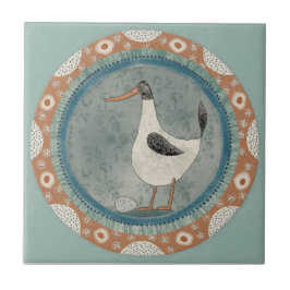 Azulejo De Cerâmica Pato Capricho Azul Terracota Água-marinha