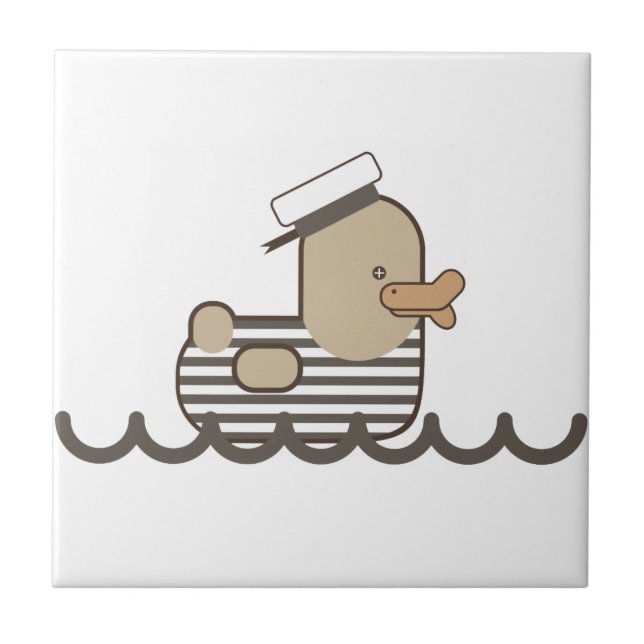 Azulejo De Cerâmica Pato do marinheiro do vintage (Frente)