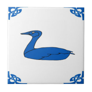Azulejo De Cerâmica Pato holandês azul