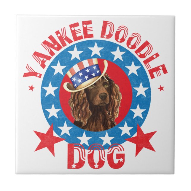 Azulejo De Cerâmica Patriotic Boykin Spaniel (Frente)