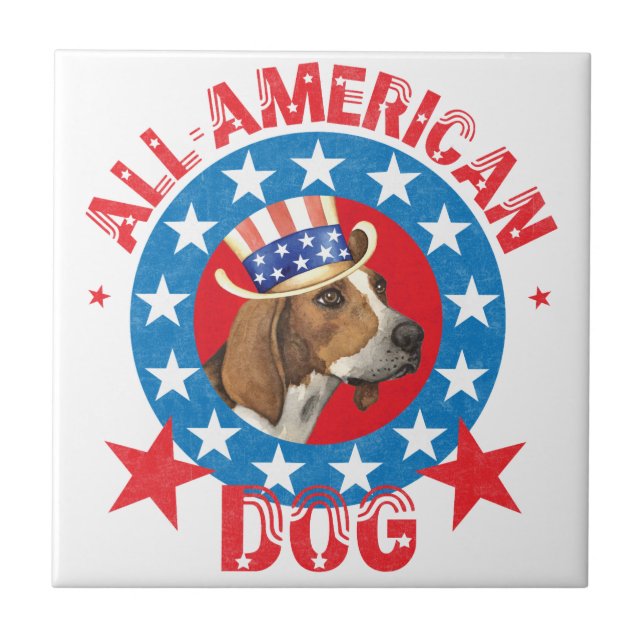 Azulejo De Cerâmica Patriotic Treeing Walker (Frente)