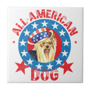 Azulejo De Cerâmica Patriotic Yorkie