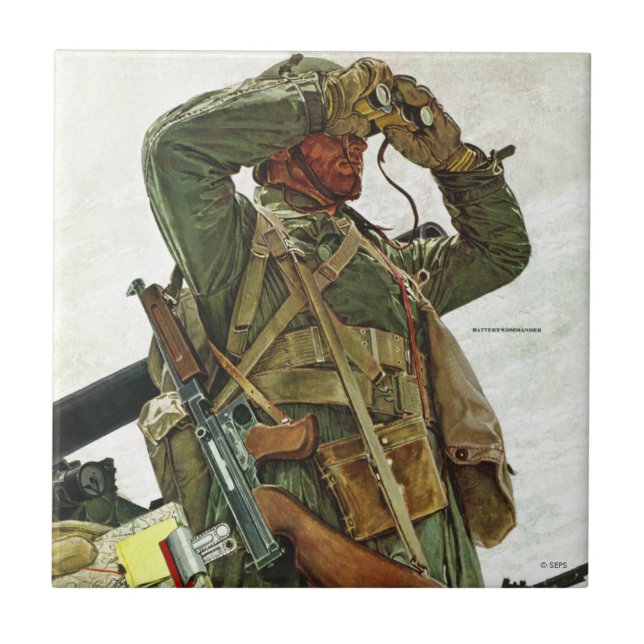 Azulejo De Cerâmica Patrulha do tanque (Frente)