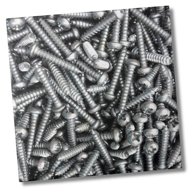 Azulejo De Cerâmica Patterno de garagem de canos de prata exclusivos i (Unique Industrial Silver Screws Tool Garage Patter Ceramic Tile)