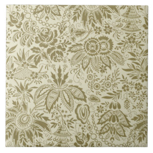Azulejo De Cerâmica Patterno Floral Verde Sage - Damasco Antiquado