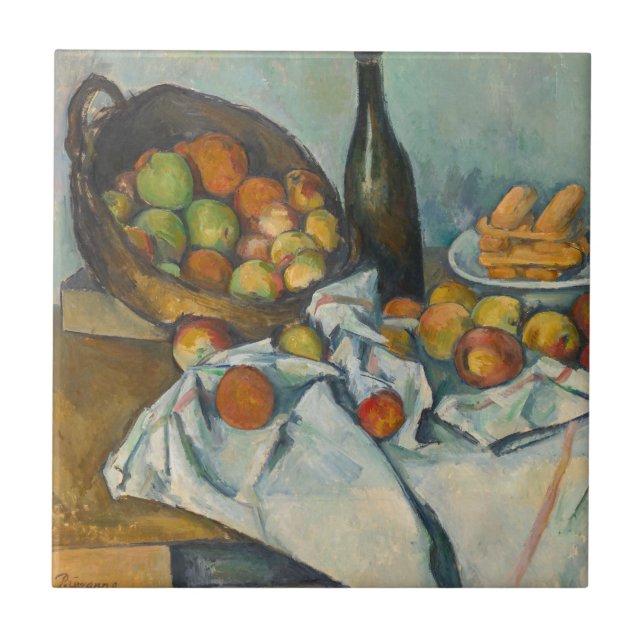 Azulejo De Cerâmica Paul Cezanne - A Cesta das Maçãs (Frente)