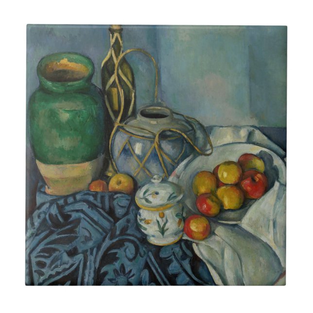 Azulejo De Cerâmica Paul Cezanne - A Vida Estática com Maçãs (Frente)