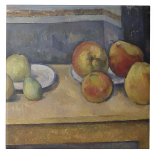 Azulejo De Cerâmica Paul Cezanne - A Vida Estática com Maçãs e Urso