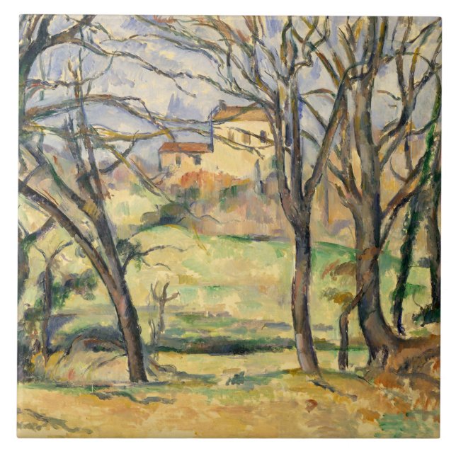 Azulejo De Cerâmica Paul Cezanne - Árvores e Casas (Frente)