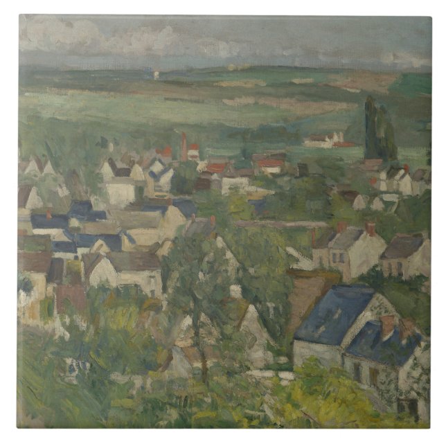 Azulejo De Cerâmica Paul Cezanne - Auvers, Visão Panorâmica (Frente)