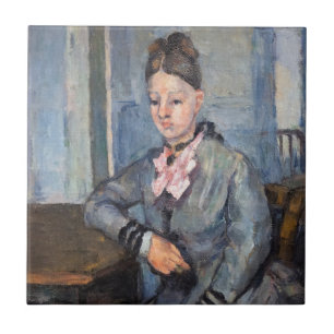 Azulejo De Cerâmica Paul Cezanne - Madame Cezanne Lening em uma Mesa