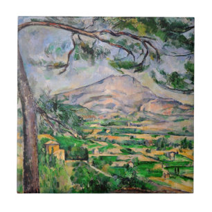 Azulejo De Cerâmica Paul Cezanne - Mont Sainte-Victoire e pinheiro Gra