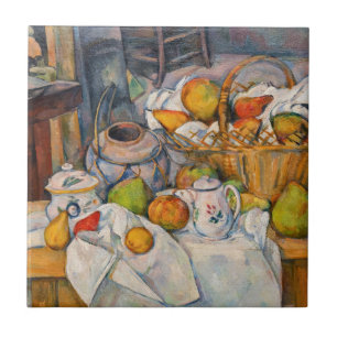 Azulejo De Cerâmica Paul Cezanne - Natureza Morta com Cesto