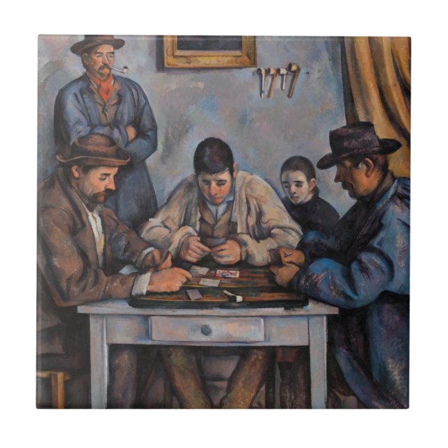Azulejo De Cerâmica Paul Cezanne - Os Jogadores De Cartão (Frente)