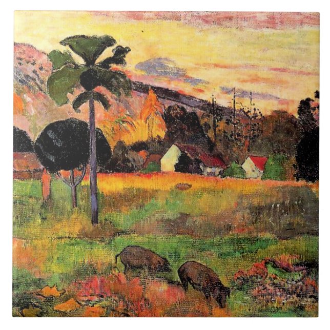 Azulejo De Cerâmica Paul Gauguin, famoso quadro, venha aqui (Frente)