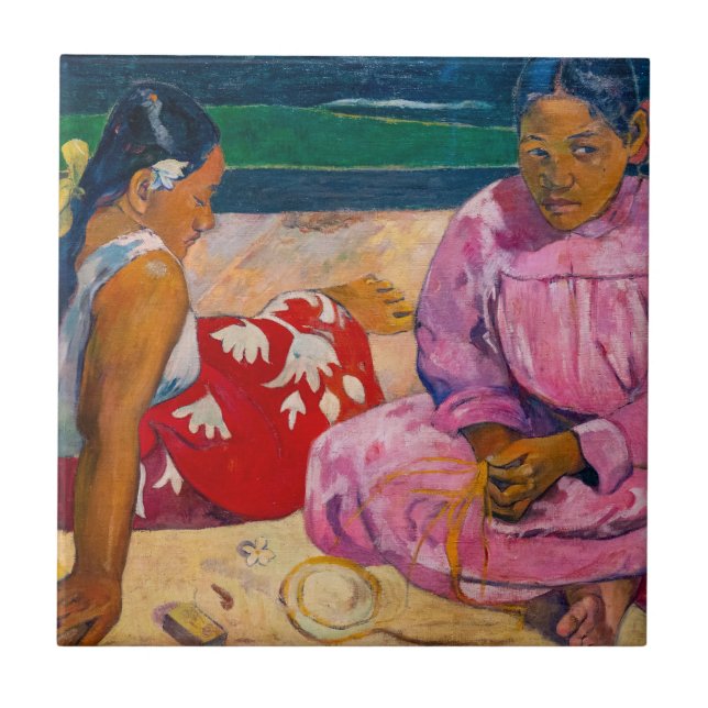 Azulejo De Cerâmica Paul Gauguin - Mulheres taitianas na praia (Frente)
