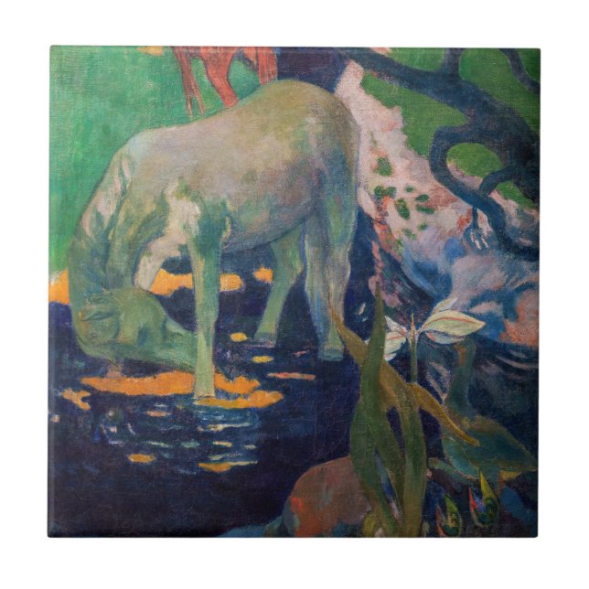 Azulejo De Cerâmica Paul Gauguin - O Cavalo Branco (Frente)