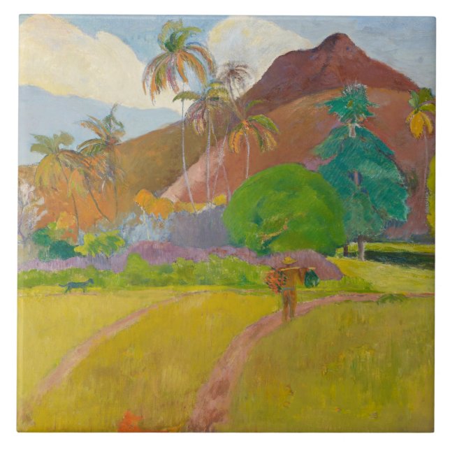 Azulejo De Cerâmica Paul Gauguin - Paisagem Tahitiana (Frente)