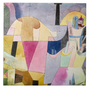 Azulejo De Cerâmica Paul Klee, Colunas Pretas em uma Paisagem,