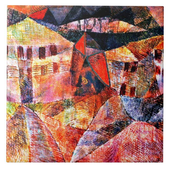 Azulejo De Cerâmica Paul Klee - O Hotel, (Frente)