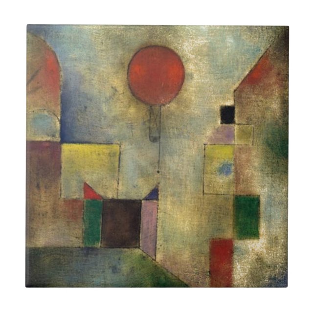 Azulejo De Cerâmica Paul Klee Red Balloon (Frente)