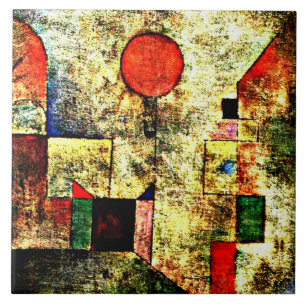 Azulejo De Cerâmica Paul Klee trabalho de arte Balão Vermelho