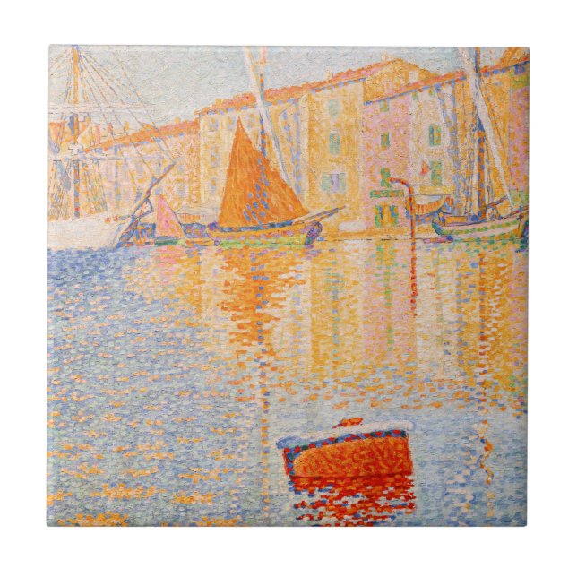 Azulejo De Cerâmica Paul Signac - A Boia Vermelha, Santo-Tropez (Frente)