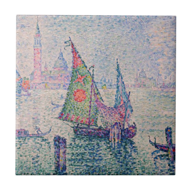 Azulejo De Cerâmica Paul Signac - A vela verde (Frente)
