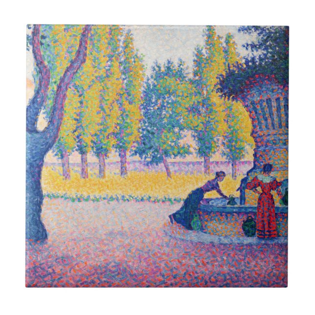 Azulejo De Cerâmica Paul Signac - Fountain des Lices, Santo-Tropez (Frente)