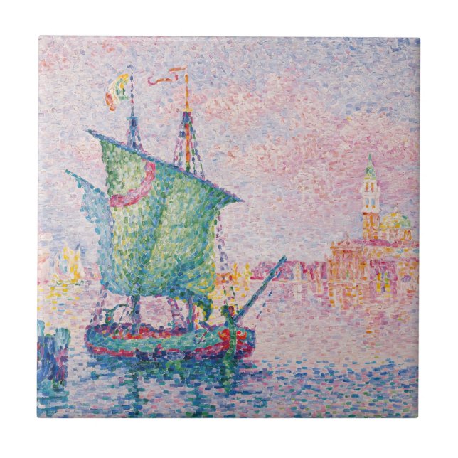 Azulejo De Cerâmica Paul Signac - Veneza, A Nuvem Rosa (Frente)