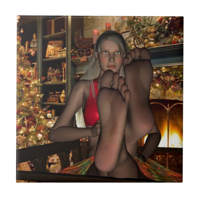 Azulejo De Cerâmica Pausa de Natal (Frente)