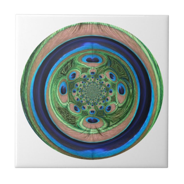 Azulejo De Cerâmica Pavão abstrato (Frente)