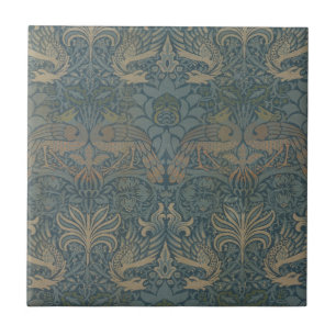 Azulejo De Cerâmica Pavão e Dragão por William Morris