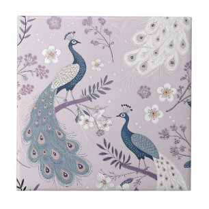 Azulejo De Cerâmica Pavão Elegante Floral Vintage (14)