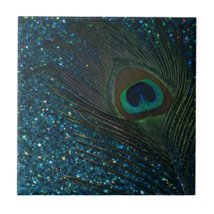 Azulejo De Cerâmica Pavão Glittery do Aqua