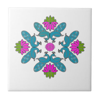 Azulejo De Cerâmica Pavão Lotus Rangoli