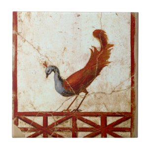 Azulejo De Cerâmica Pavão na pintura antiga romana antiga do fresco