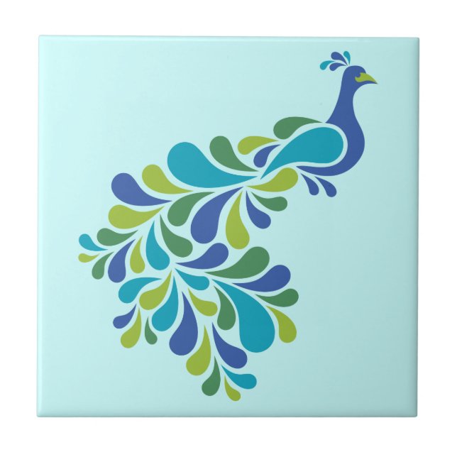 Azulejo De Cerâmica Pavão retro (Frente)
