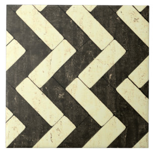 Azulejo De Cerâmica Pavers brancos e pretos do ziguezague do tijolo