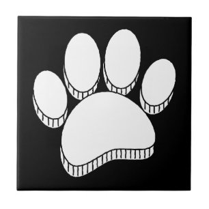 Azulejo De Cerâmica Pawprint Branco Desenho Personalizado